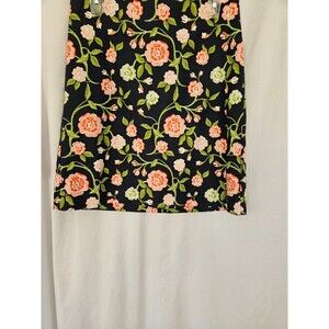Ann Taylor Skirt Women's Size 4 Mini Length Navy Floral and Zipper Closure